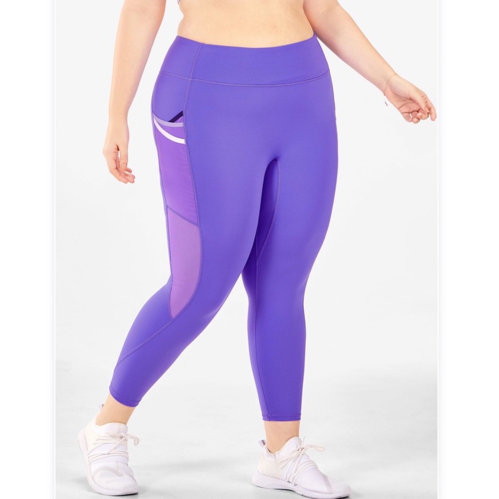 Fabletics Purple Trinity Mid-Rise Pocket 7/8